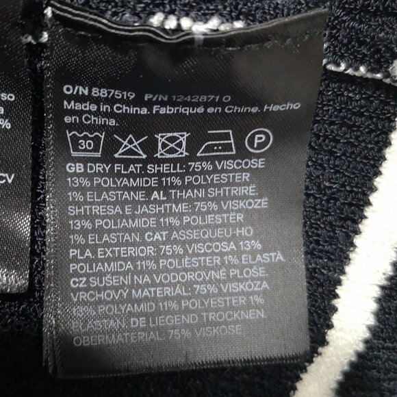 H&M Edition Ladies Size Large Navy w/ White Stripes Round Neck Sweater - Picture 6 of 11